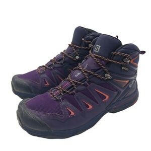 Salomon X Ultra Mid GTX Shoes Womens Size 9 Purple Hiking Trail Gore Tex